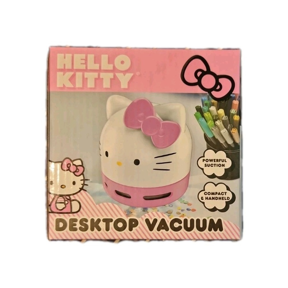 Hello Kitty Desktop Vacuum Cleaner Sanrio Pink White Handheld HKDKVAC260CFT NEW